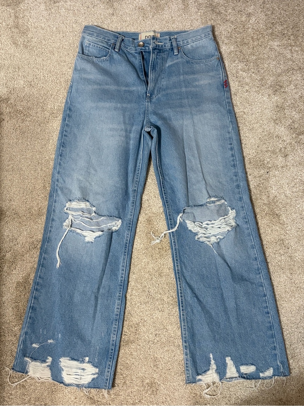 Urban Outfitters BDG Light Blue Distressed Wide-Leg Jeans